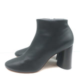 Celine Booties Black Leather Size 38.5 High Heel Ankle Boots