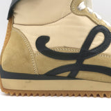 Loewe Flow Runner High-Top Sneakers Gold Nylon & Suede Size 39