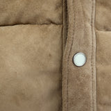 Polo Ralph Lauren Fringed Suede Puffer Jacket Brown Size Medium