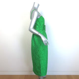 Rosie Assoulin Artichoke Belted Jacquard Midi Dress Emerald Size 4