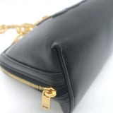 Celine Cuir Triomphe Clutch on Chain Black Leather Crossbody