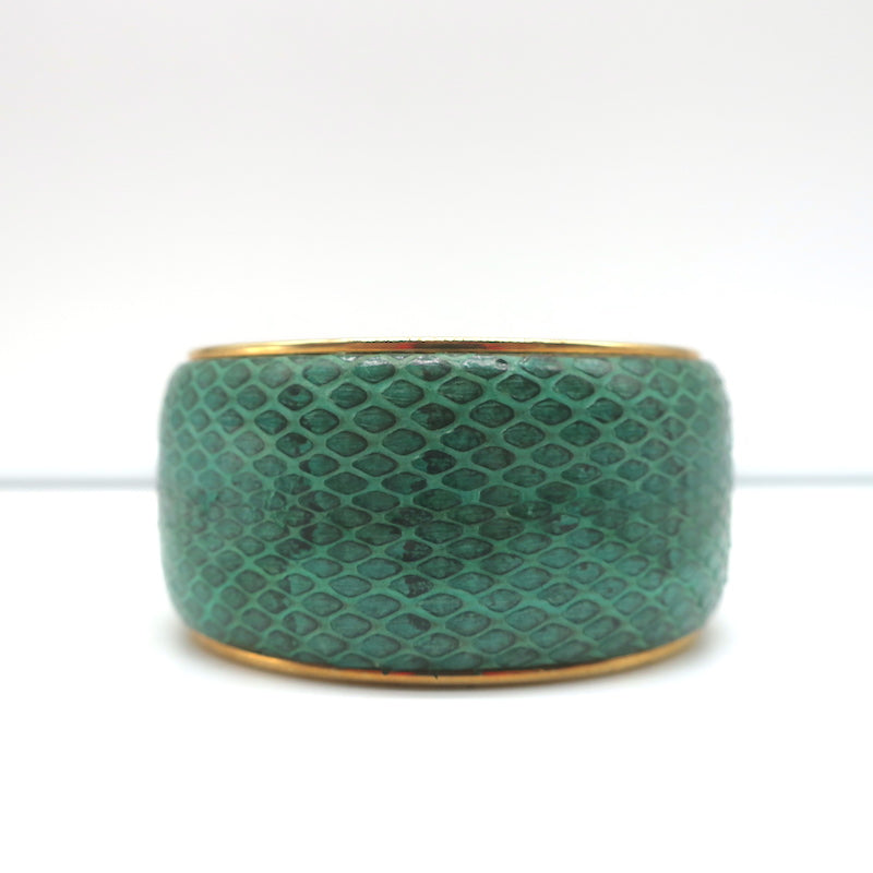 Dolce &amp; Gabbana Snakeskin Cuff Bracelet Green