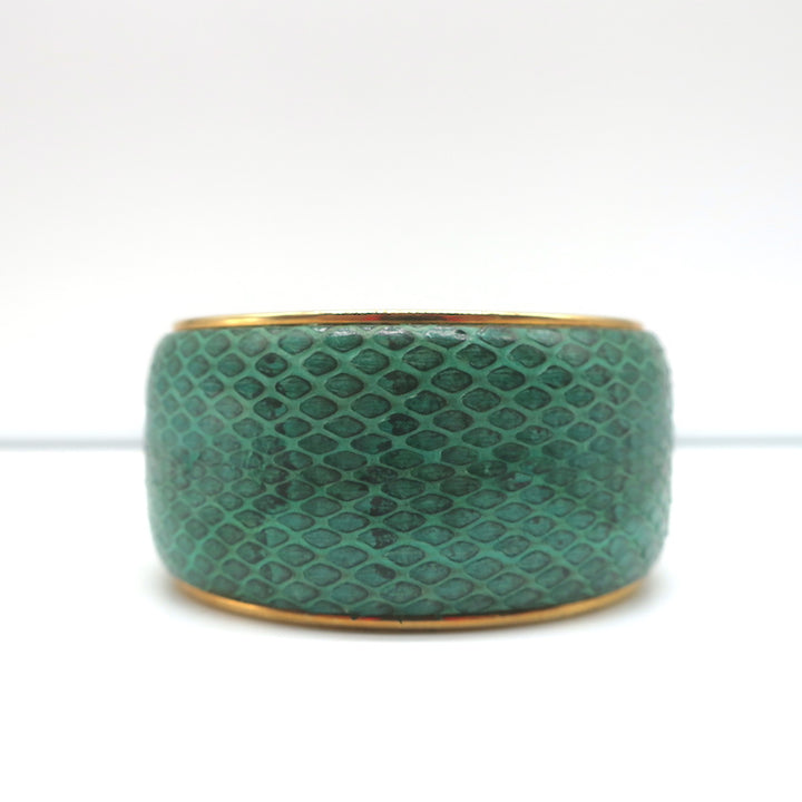 Dolce &amp; Gabbana Snakeskin Cuff Bracelet Green