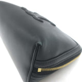 Celine Cuir Triomphe Clutch on Chain Black Leather Crossbody