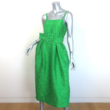 Rosie Assoulin Artichoke Belted Jacquard Midi Dress Emerald Size 4