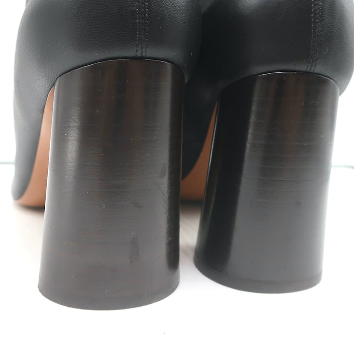 Celine Booties Black Leather Size 38.5 High Heel Ankle Boots