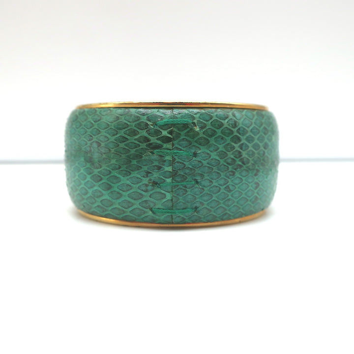 Dolce &amp; Gabbana Snakeskin Cuff Bracelet Green