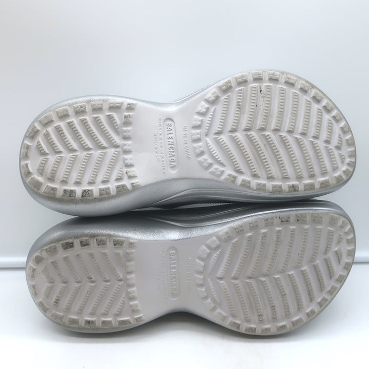 Balenciaga x Crocs Platform Mules Silver Size 41