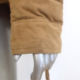 Polo Ralph Lauren Fringed Suede Puffer Jacket Brown Size Medium