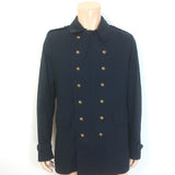 Burberry Short Trench Coat Navy Cotton Size 52R Snap-Front Belted Jacket
