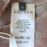 Alexander McQueen Sleeveless Ruffle Blouse Light Pink Printed Chiffon Size 40