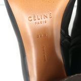 Celine Booties Black Leather Size 38.5 High Heel Ankle Boots