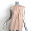 Lanvin Twist-Neck Blouse Peach Silk-Blend Size 38 Sleeveless Top