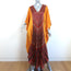 Colin Heaney Marrakesh Kaftan Gold/Red Printed Silk Size Large V-Neck Maxi Dress
