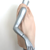 Lanvin Twist-Neck Blouse Peach Silk-Blend Size 38 Sleeveless Top