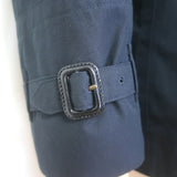 Burberry Short Trench Coat Navy Cotton Size 52R Snap-Front Belted Jacket