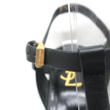 Saint Laurent Tribute 75 Platform Sandals Black Leather Size 38 Open Toe Heels