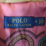 Polo Ralph Lauren Fringed Suede Puffer Jacket Brown Size Medium