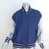 Christian Dior Reve D'infini Bomber Jacket Navy & Light Gray Satin Size 36