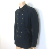 Burberry Short Trench Coat Navy Cotton Size 52R Snap-Front Belted Jacket