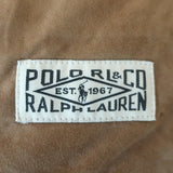 Polo Ralph Lauren Fringed Suede Puffer Jacket Brown Size Medium