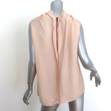 Lanvin Twist-Neck Blouse Peach Silk-Blend Size 38 Sleeveless Top