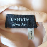 Lanvin Twist-Neck Blouse Peach Silk-Blend Size 38 Sleeveless Top