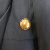 Burberry Short Trench Coat Navy Cotton Size 52R Snap-Front Belted Jacket