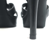 Saint Laurent Tribute 75 Platform Sandals Black Leather Size 38 Open Toe Heels