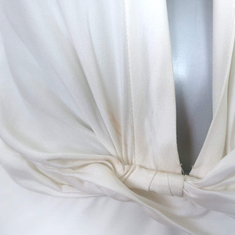 GAUGE81 Plunge Twist-Front Midi Dress White Size Small Long Sleeve Shirtdress