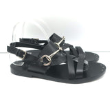 Gucci Horsebit Strappy Slingback Sandals Black Leather Size 38.5