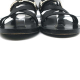 Gucci Horsebit Strappy Slingback Sandals Black Leather Size 38.5