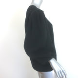 G. Label by goop Foster Puff Sleeve Cardigan Black Ribbed Wool Size Extra Large