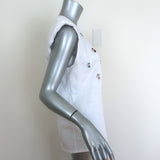 Cinq a Sept Reese Jeweled Muscle Tee White Size Medium Sleeveless Top