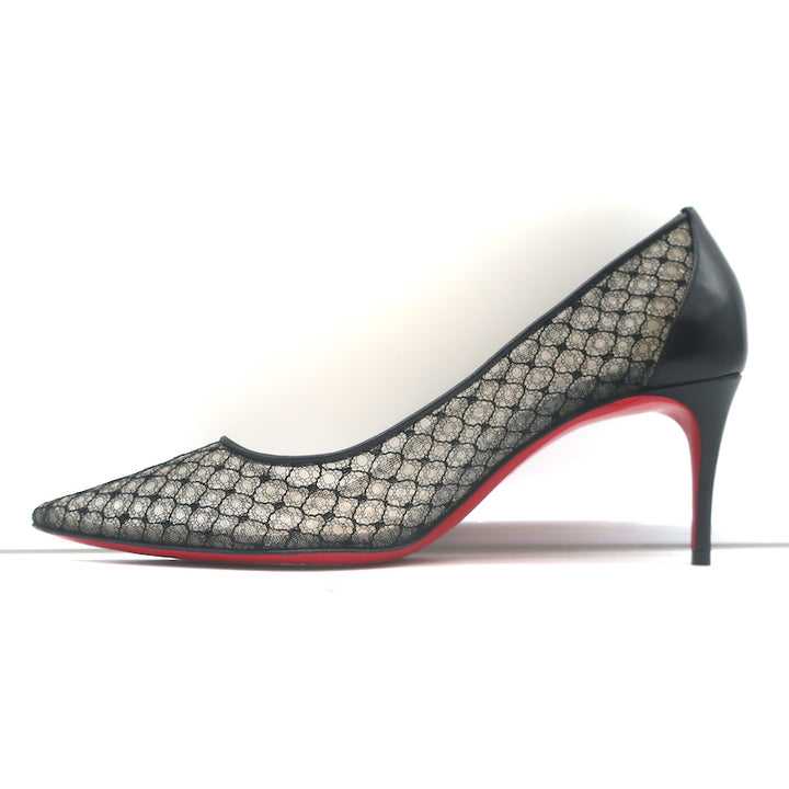 Christian Louboutin Saramor 70mm Fishnet Pumps Black Size 37 Pointed Toe Heels