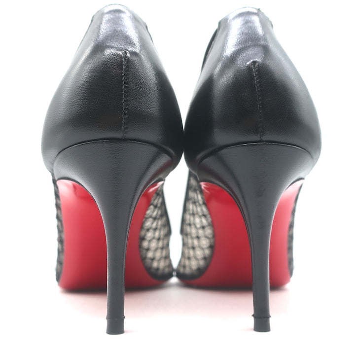 Christian Louboutin Saramor 70mm Fishnet Pumps Black Size 37 Pointed Toe Heels
