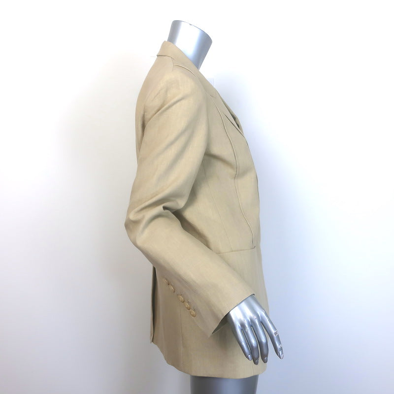 TWP Morgans Oversize Blazer Safari Beige Linen Size Small NEW