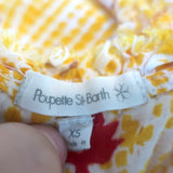 Poupette St Barth Tamara Midi Wrap Dress Yellow Printed Cotton Size Extra Small