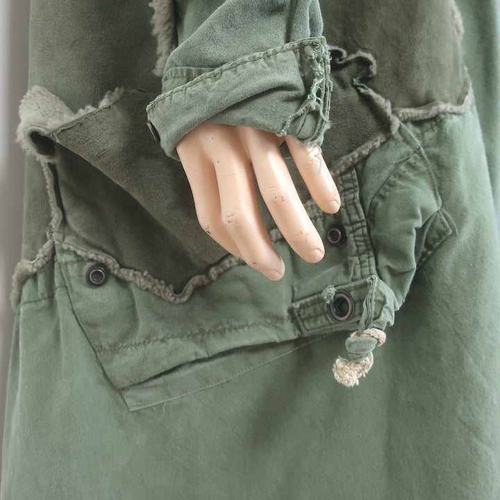 Greg Lauren Army Shearling Tent Nomad Coat Green Size 2