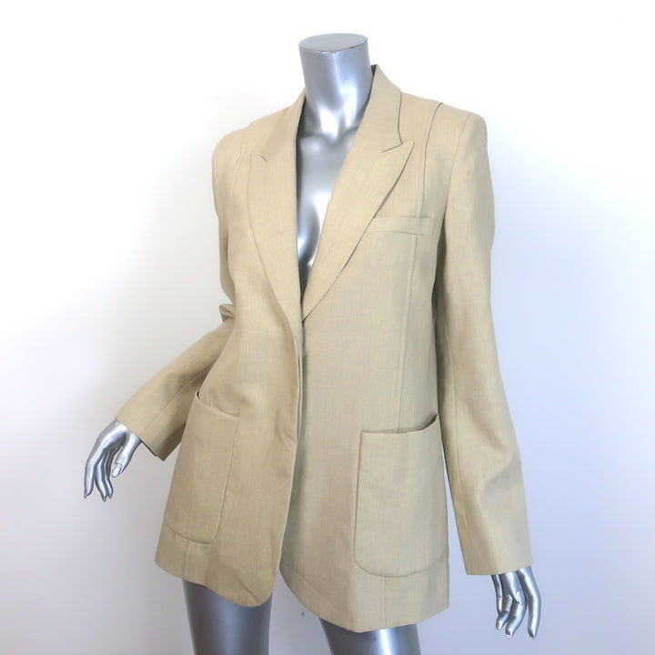 TWP Morgans Oversize Blazer Safari Beige Linen Size Small NEW