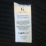 G. Label by goop Foster Puff Sleeve Cardigan Black Ribbed Wool Size Extra Large