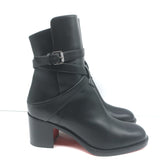 Christian Louboutin Karistrap Ankle Boots Black Leather Size 38.5