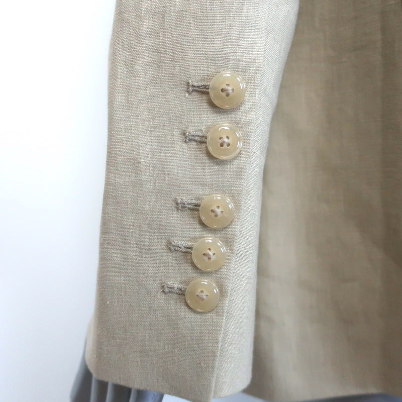 TWP Morgans Oversize Blazer Safari Beige Linen Size Small NEW