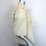 Zadig & Voltaire Tonelo Tomboy Ruffled Lace-Trim Top Butter Size Medium