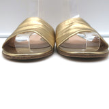 Gianvito Rossi Metallic Leather Slide Sandals Gold Size 39