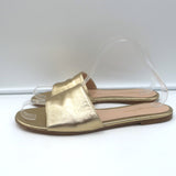 Gianvito Rossi Metallic Leather Slide Sandals Gold Size 39
