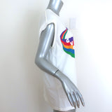 Gucci Shooting Star T-Shirt Cream Cotton Size Large Cap Sleeve Top