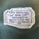 Greg Lauren Army Shearling Tent Nomad Coat Green Size 2