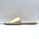Gianvito Rossi Metallic Leather Slide Sandals Gold Size 39