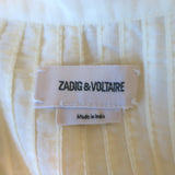 Zadig & Voltaire Tonelo Tomboy Ruffled Lace-Trim Top Butter Size Medium